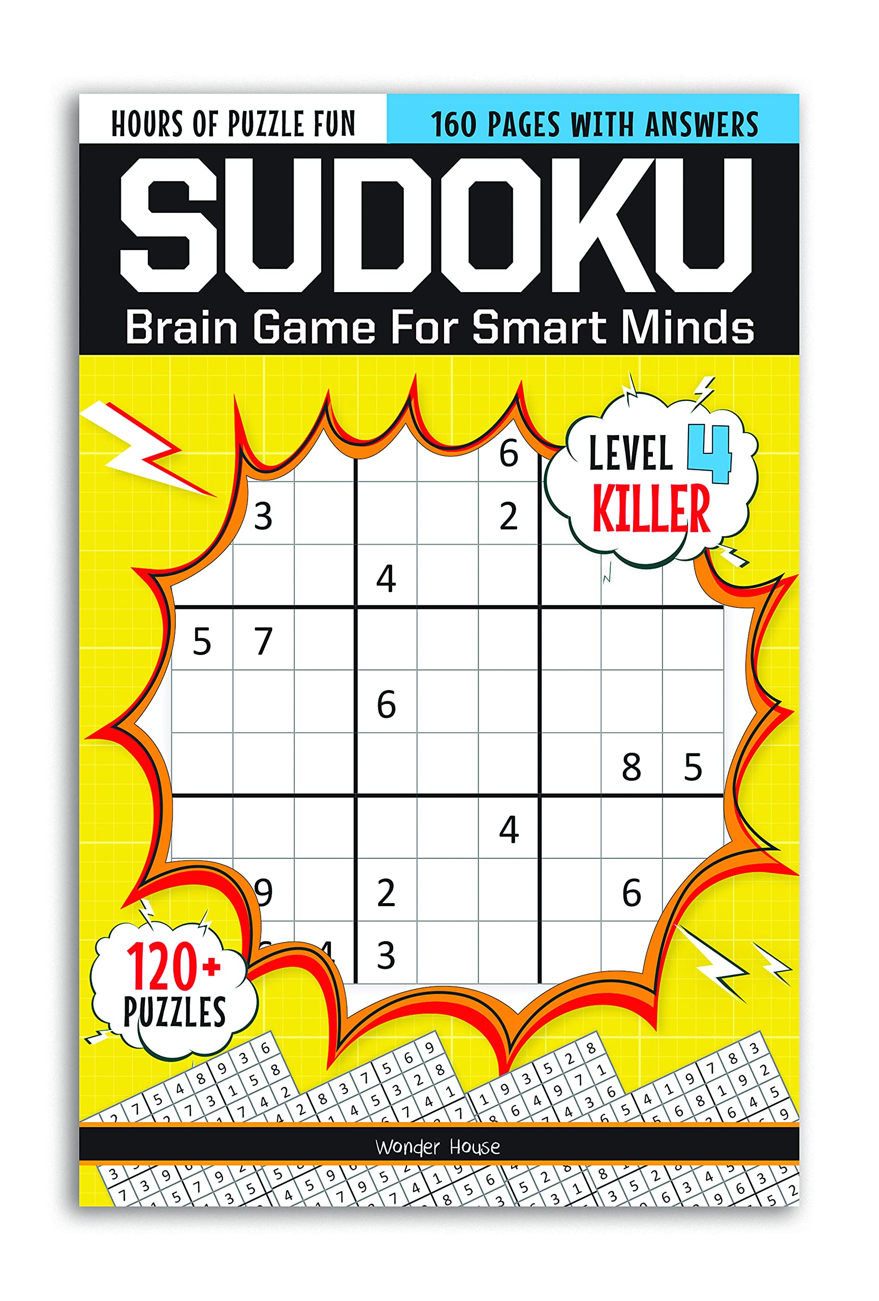 Sudoku - Brain Games For Smart Minds Level 4 Killer : Brain Booster Puzzles for Kids, 120+ Fun Games