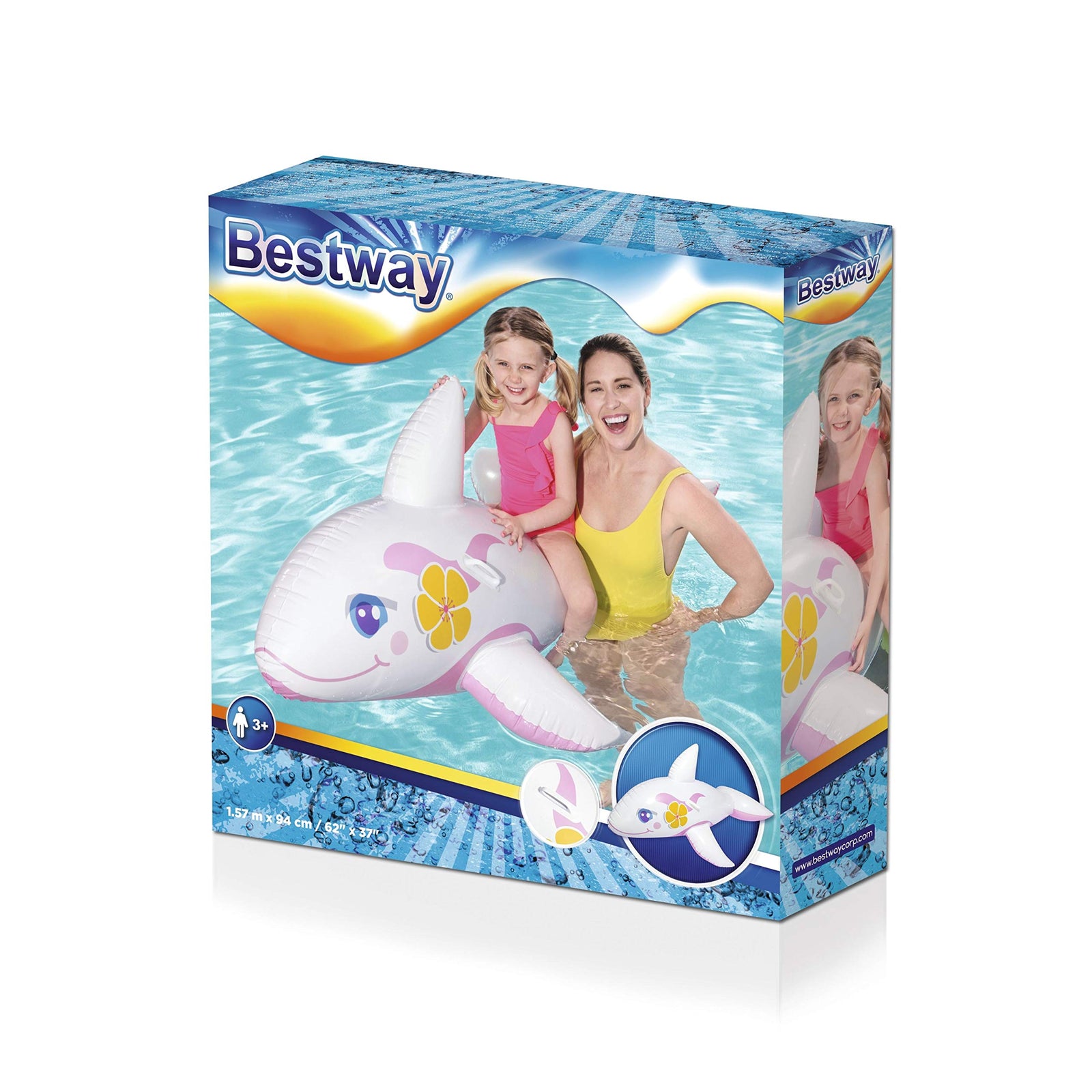 Bestway Transparent Whale Rider - 157x94cm, Blue - Model 26-41037