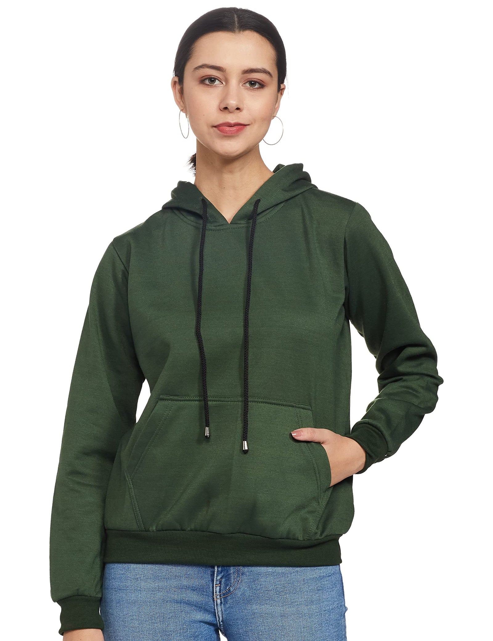 Styleville.in Women's Hoodie With Draw String And Kangaroo Pocket