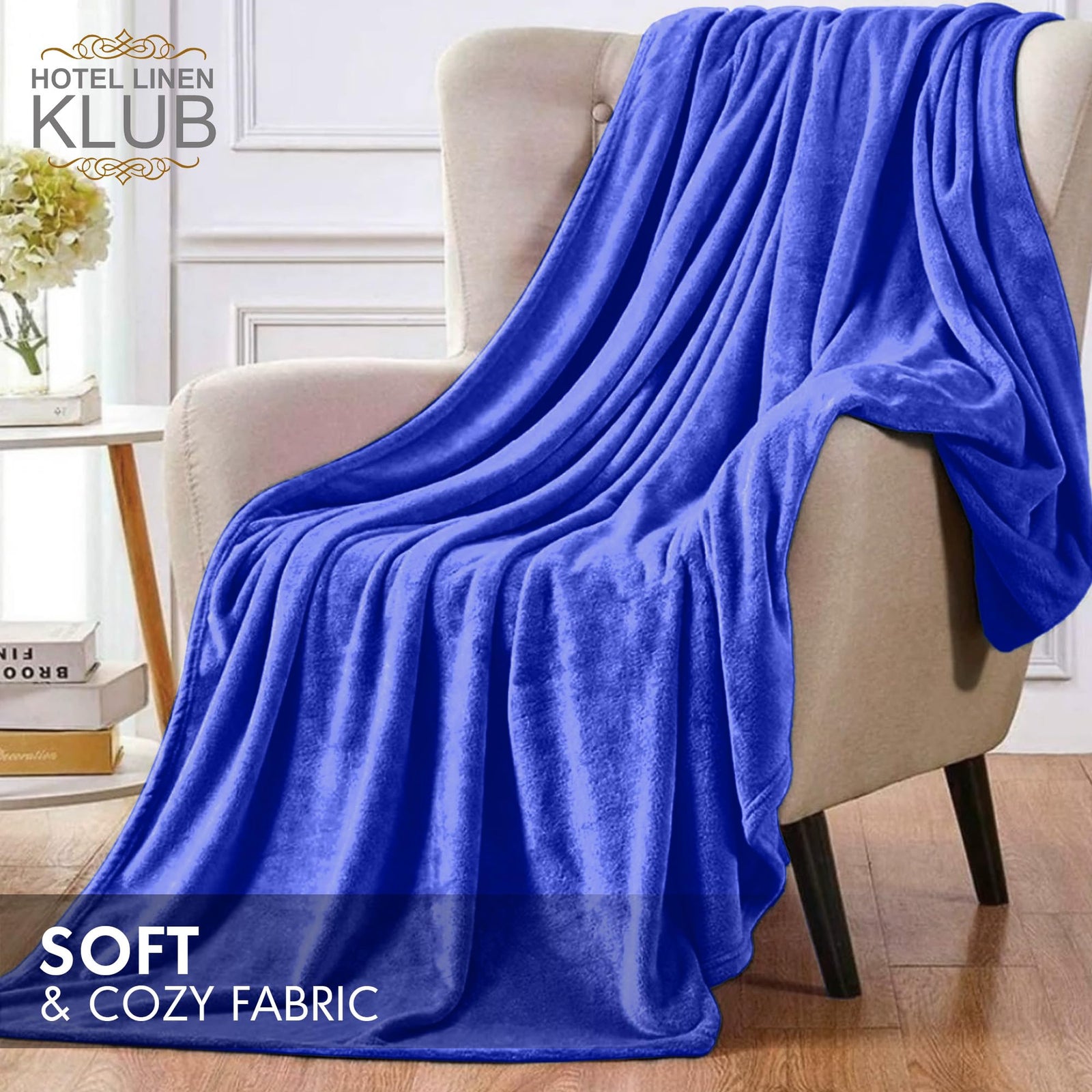 Hotel Linen Klub Single Micro Fleece Flannel Blanket - Ultra-Soft 260 GSM Super Plush Throw Blanket for Ultimate Warmth and Comfort, Size: 150 x 200 cm, Lavender Blue