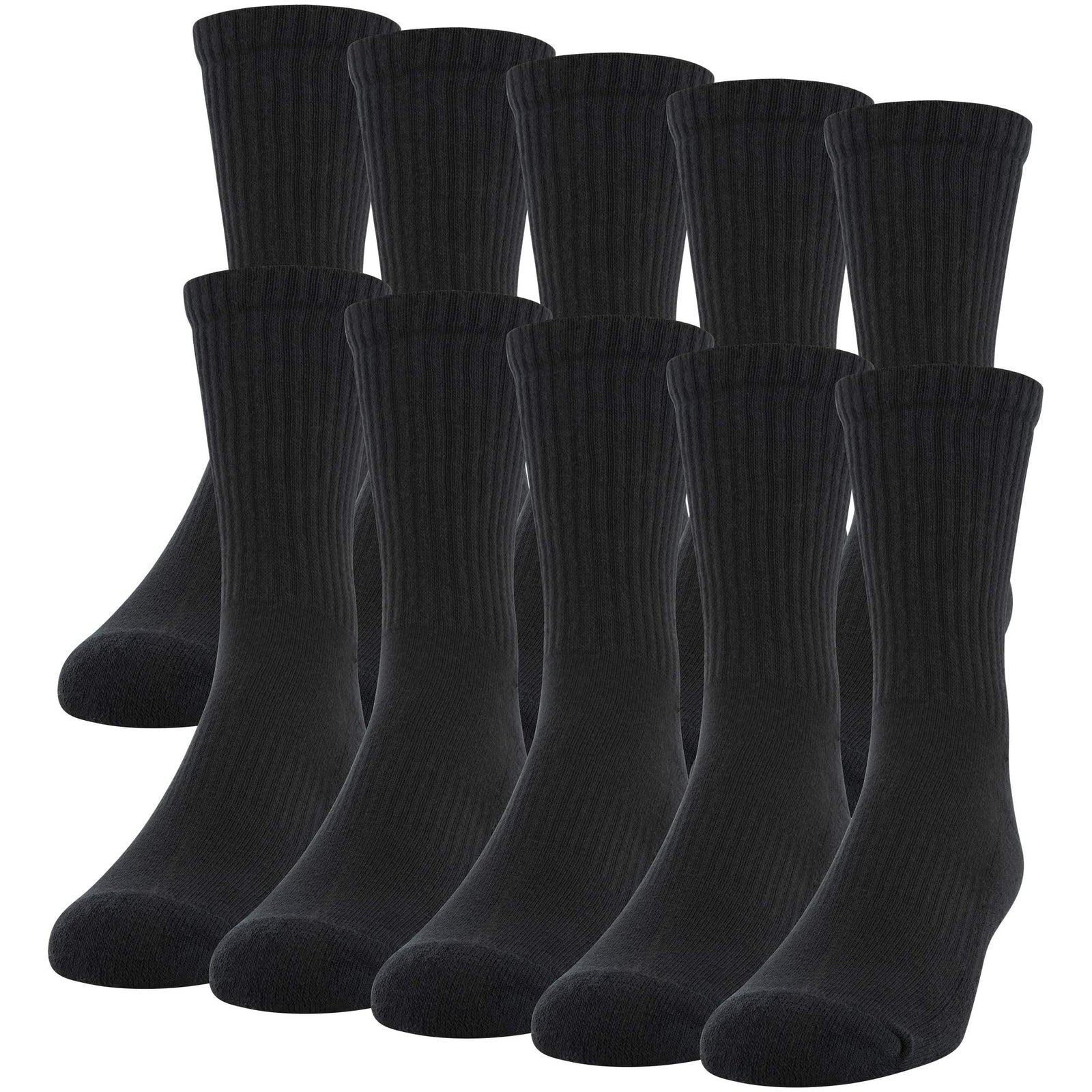 Gildan mens Active Cotton Crew Socks, 10-pairs Crew Socks (pack of 10)