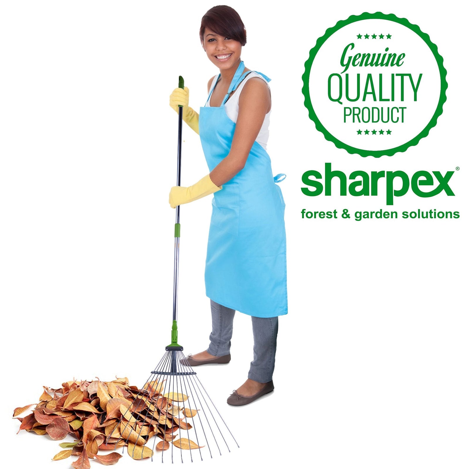 Sharpex Telescopic Metal Rake, Adjustable Rake for Quick Clean Up of Lawn and Yard, Garden Leaf Rake, Expanding Handle with Adjustable 31 to 64 Inch Width Folding Head (AR-FBA)