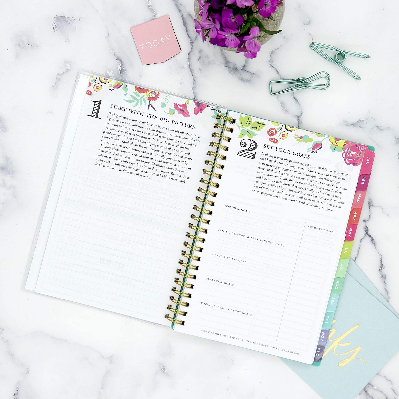 Blue Sky Day Designer for Blue Sky 2021 Weekly & Monthly Planner, Flexible Cover, Twin-Wire Binding, 12.7 cm x 20.3 cm, Peyton White