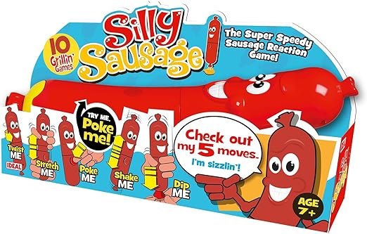 IDEAL | Silly Sausage: The Super Speedy Sausage Reaction Game | Family Fun | For 1+ Players | Ages 7+