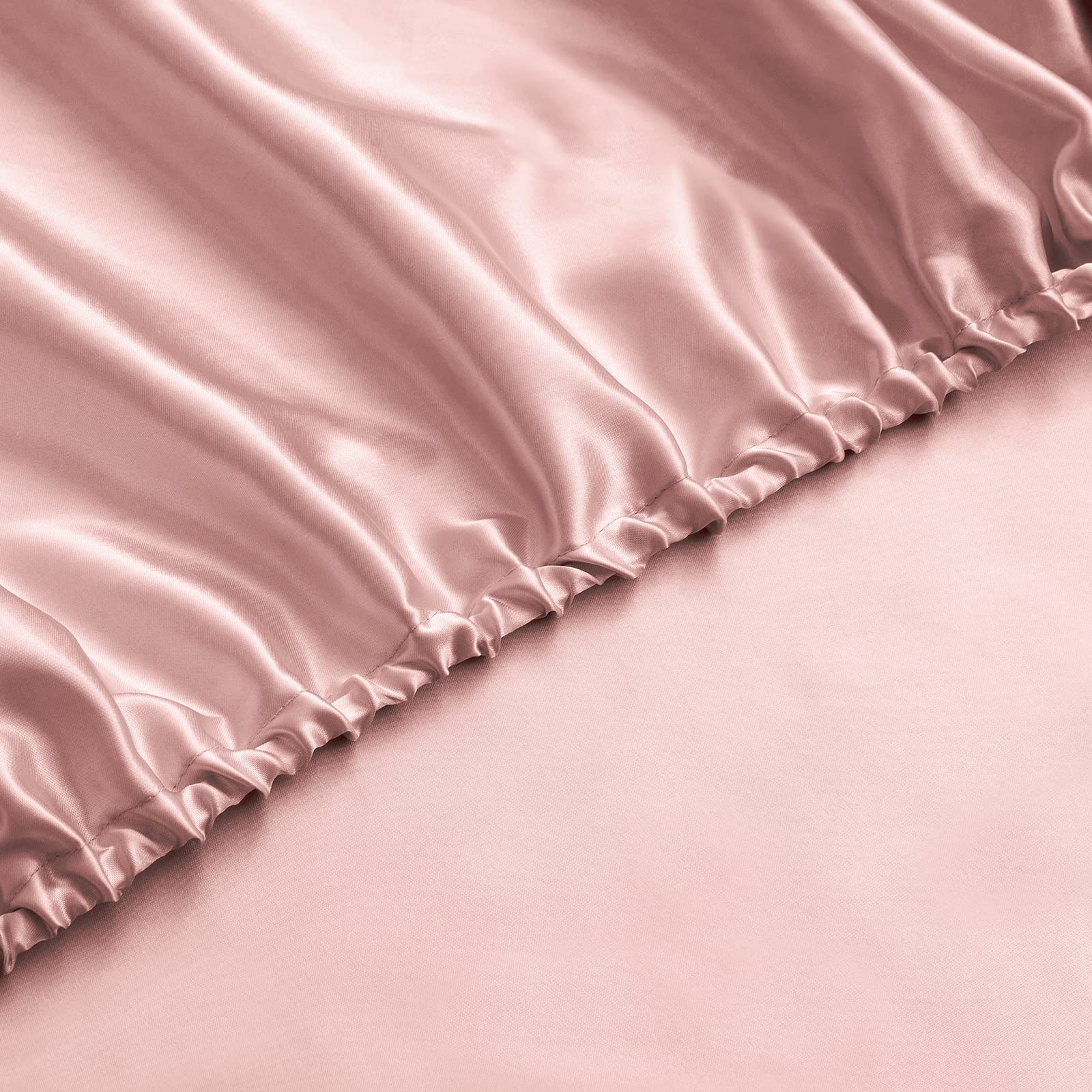 P Pothuiny Satin Sheets King (6 Pieces, Champagne) Luxury Silky Satin Bed Sheets King Bedding Set, Extra Soft Satin Sheet Set, 1 Satin Fitted Sheet + 1 Flat Sheet + 4 Pillow Cases
