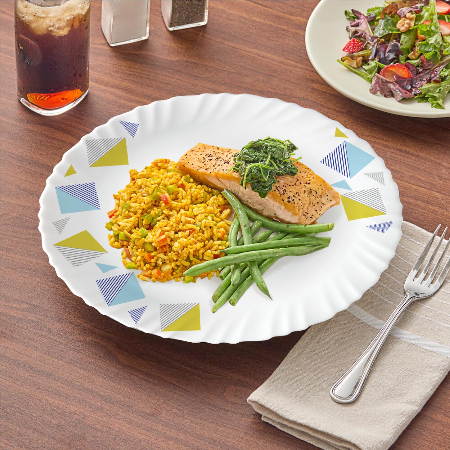 BOROSIL LARAH PLANO OPAL DINNER SET, TIRANA, 12DSPL01-TI, 12 PC SET (4 x Dinner Plate; 4 x Side Plate; 4 x Bowl)