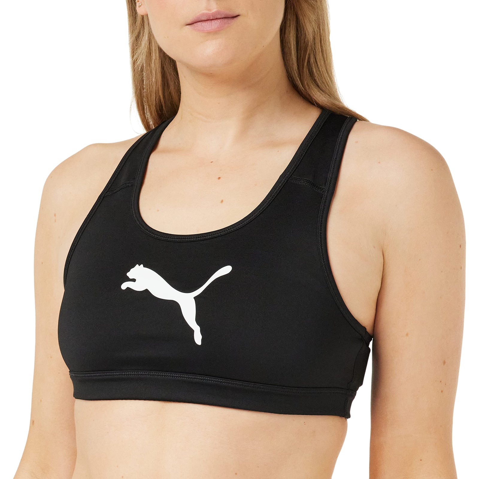 Puma Womens Mid Impact 4Keeps Bra, Color: Puma Black, Size: XL