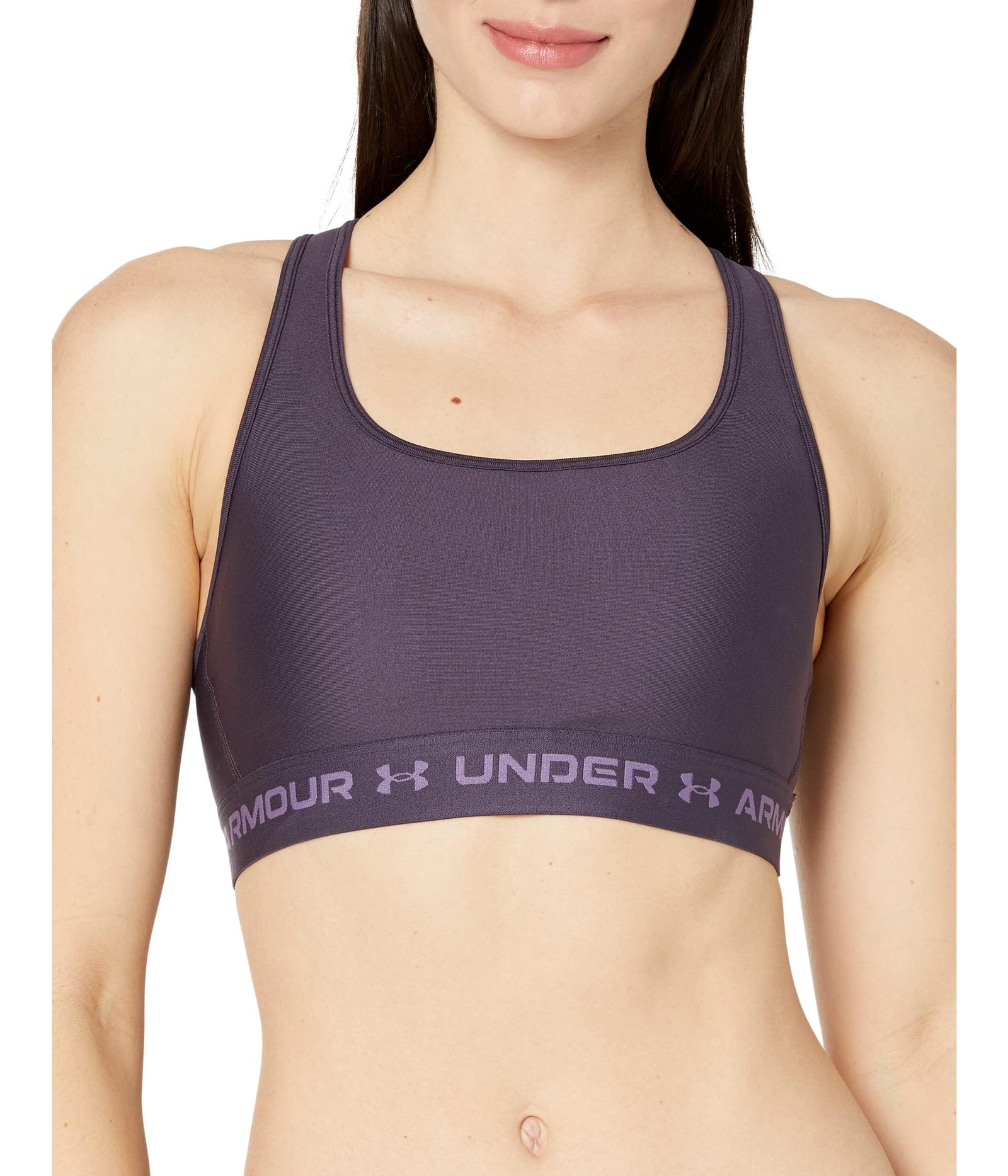 Under Armour Women's UA Crossback Mid Training Bra Color: Tux Purple / Retro Purple