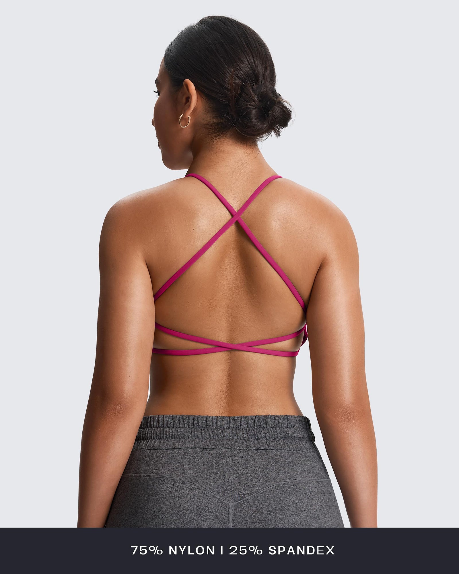 Aoxjox Women's Workout Sports Bras Fitness Backless Padded Ivy Low Impact Bra Yoga Crop Tank Top