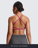 Aoxjox Women's Workout Sports Bras Fitness Backless Padded Ivy Low Impact Bra Yoga Crop Tank Top