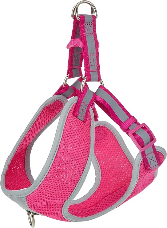 Fida Reflective TQ Adjustable Dog Harness, Lightweight Soft Mesh Medium Pink