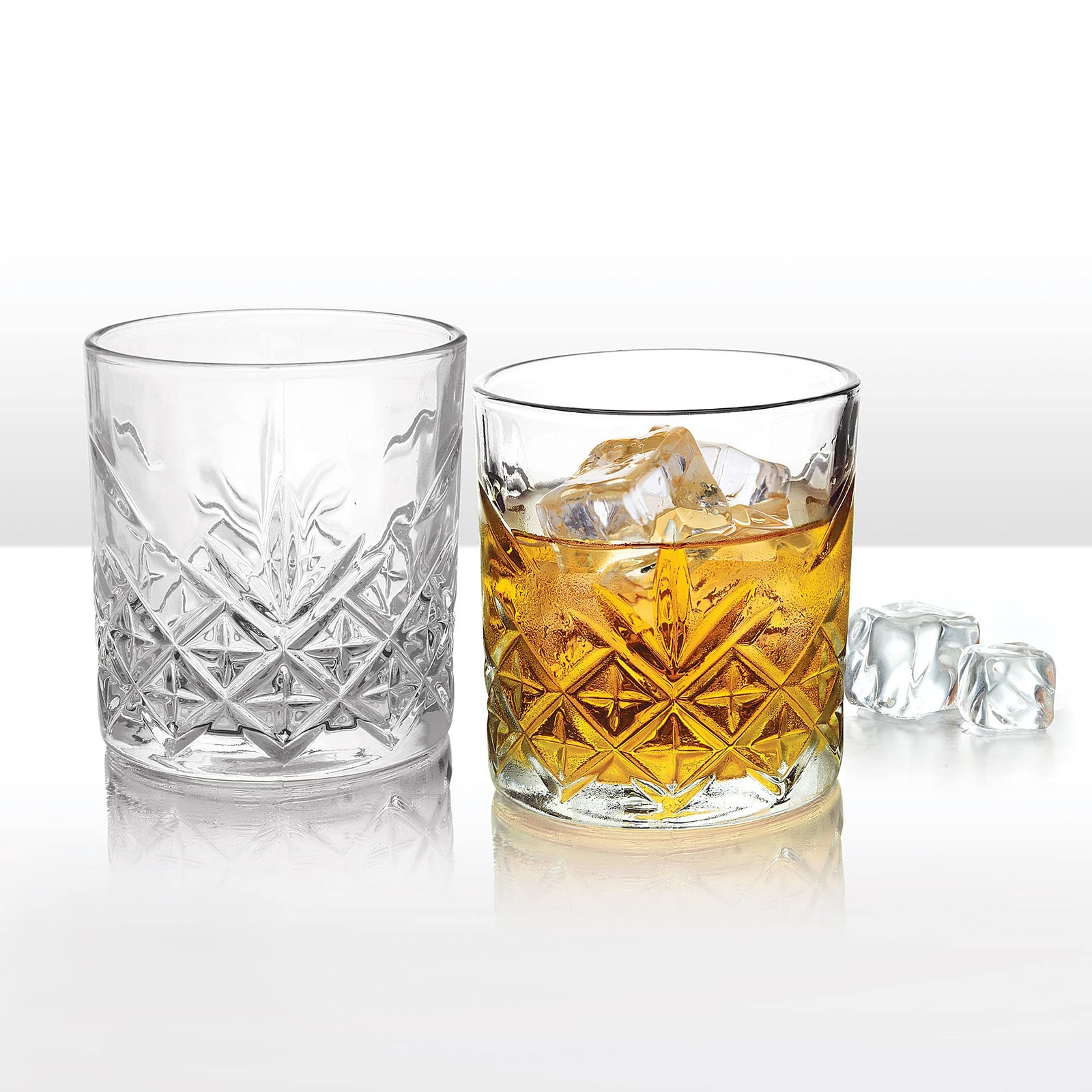 Treo by Milton Barley 340 Whiskey Glass Tumbler, Set of 6, 340 ml Each, Transparent