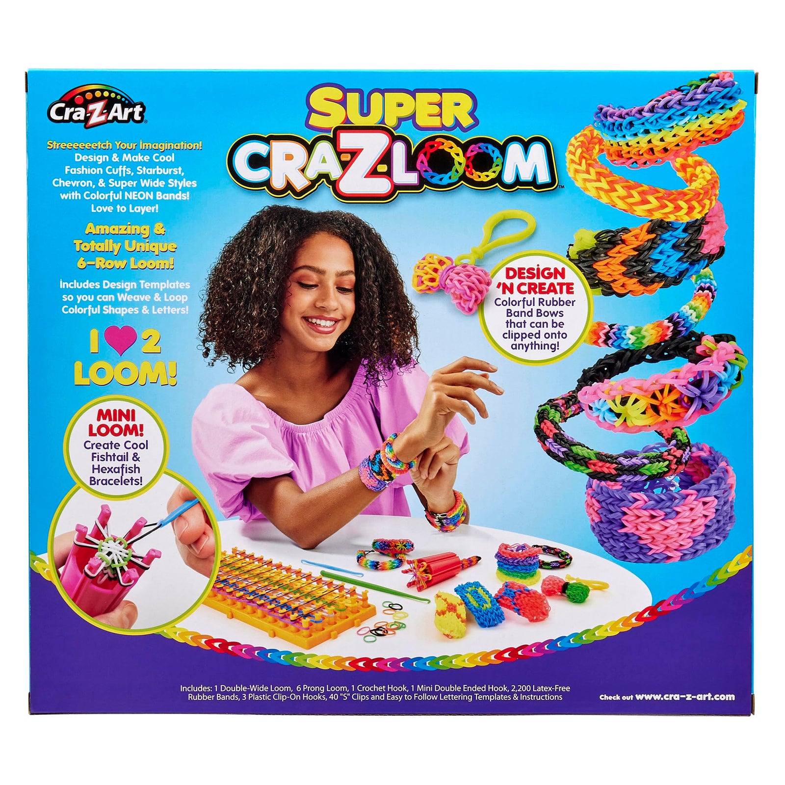 مجموعة CraZLoom Super Cra-Z-Loom للأساور، أساور مطاطية لصنع الأساور، مجموعة فنون وحرف يدوية للبنات والأولاد، هدية عيد ميلاد لتعزيز الإبداع والخيال، العمر 8+