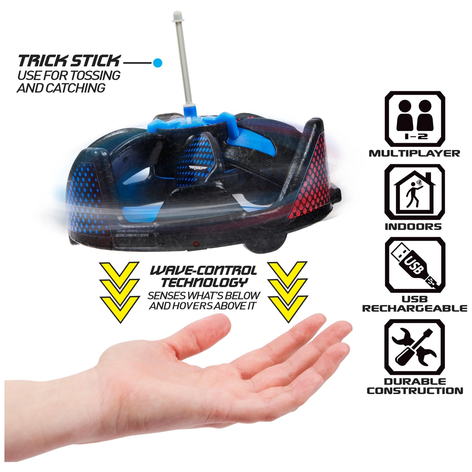 Air hogs gravitor with trick stick, usb rechargeable flying toys, drones for kids 4 and up