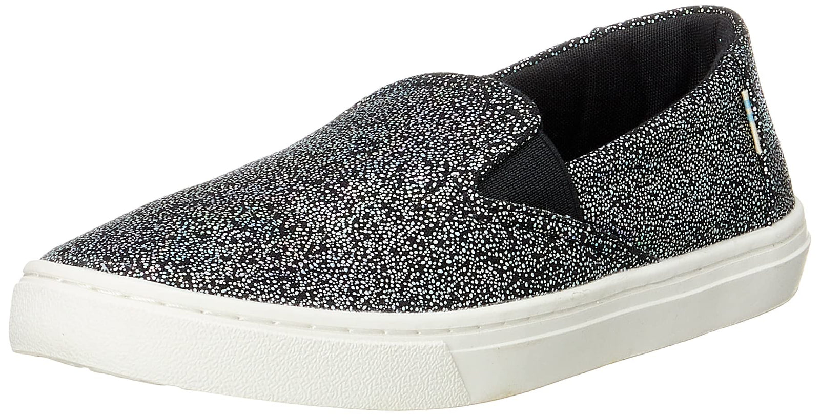 TOMS Canvas Contrasting Slip-On Shoes for Kids, Black, 35 EU