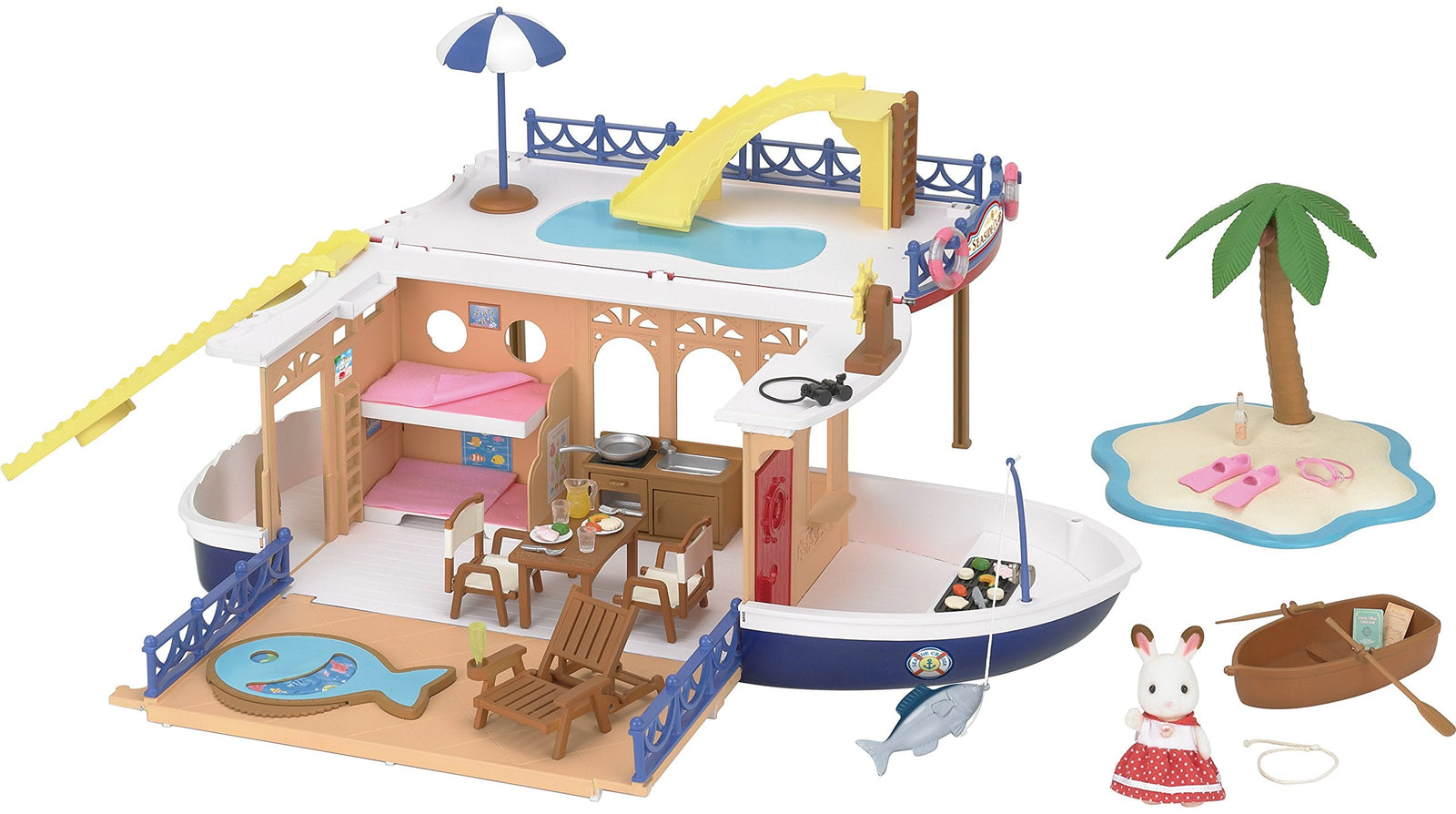 Epoch Seaside Cruiser House Boat Toy, 55 Pieces - 5206