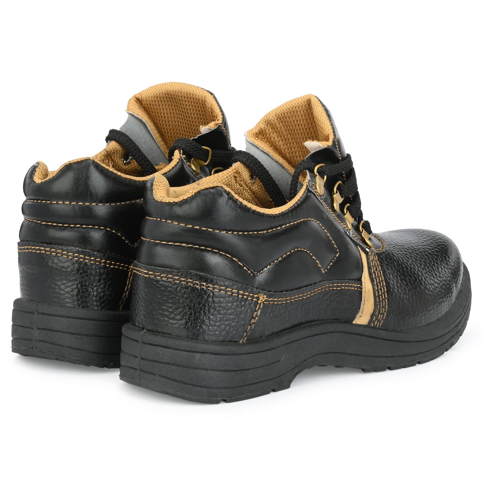 Men's Genuine Leather Industrial Work Safety Shoes