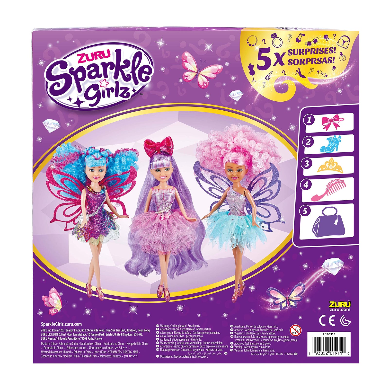 Sparkle Girlz by Zuru Hair Dreams Doll, Rainbow Fairy, 10.5-Inch