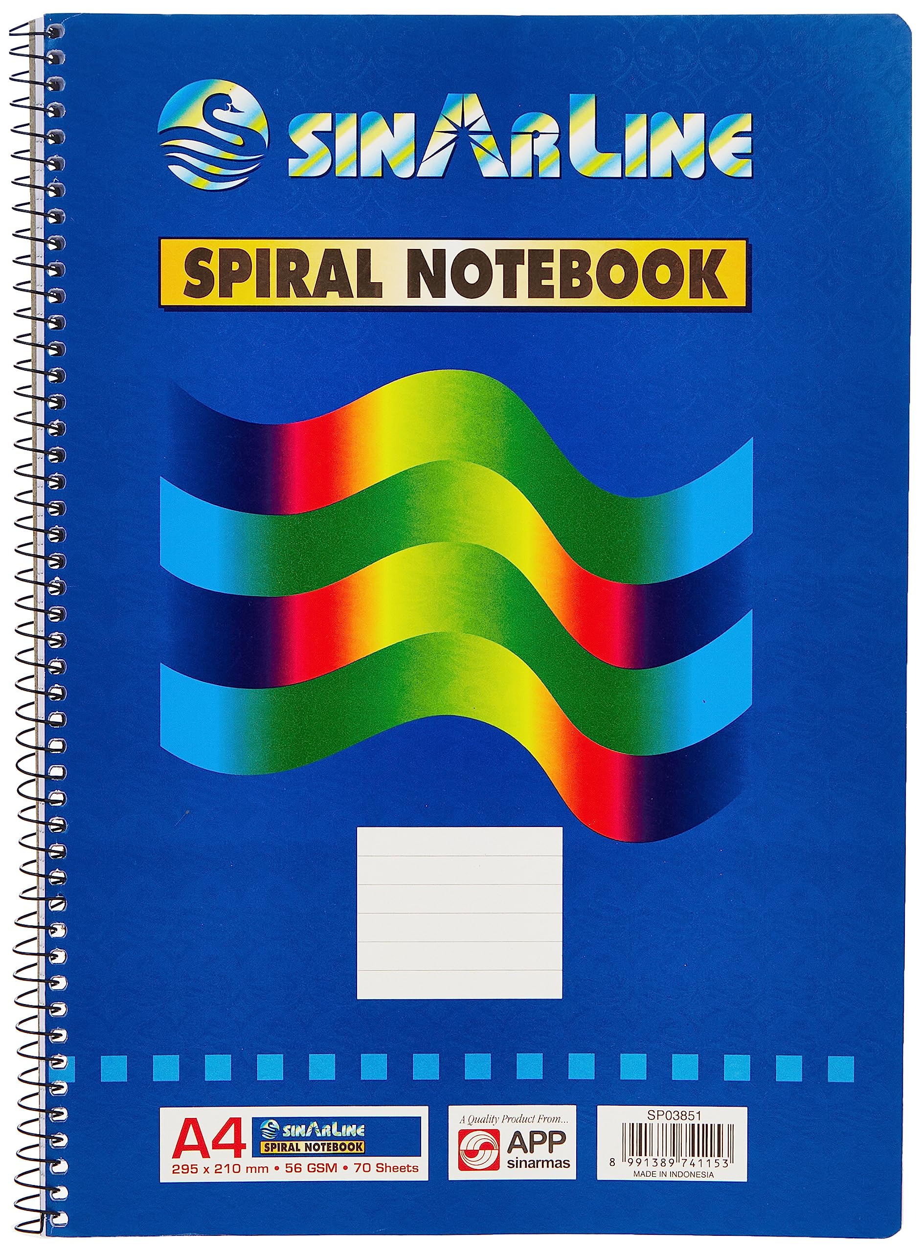 Sinarline Side Spiral Notebook A4 70 Sheet