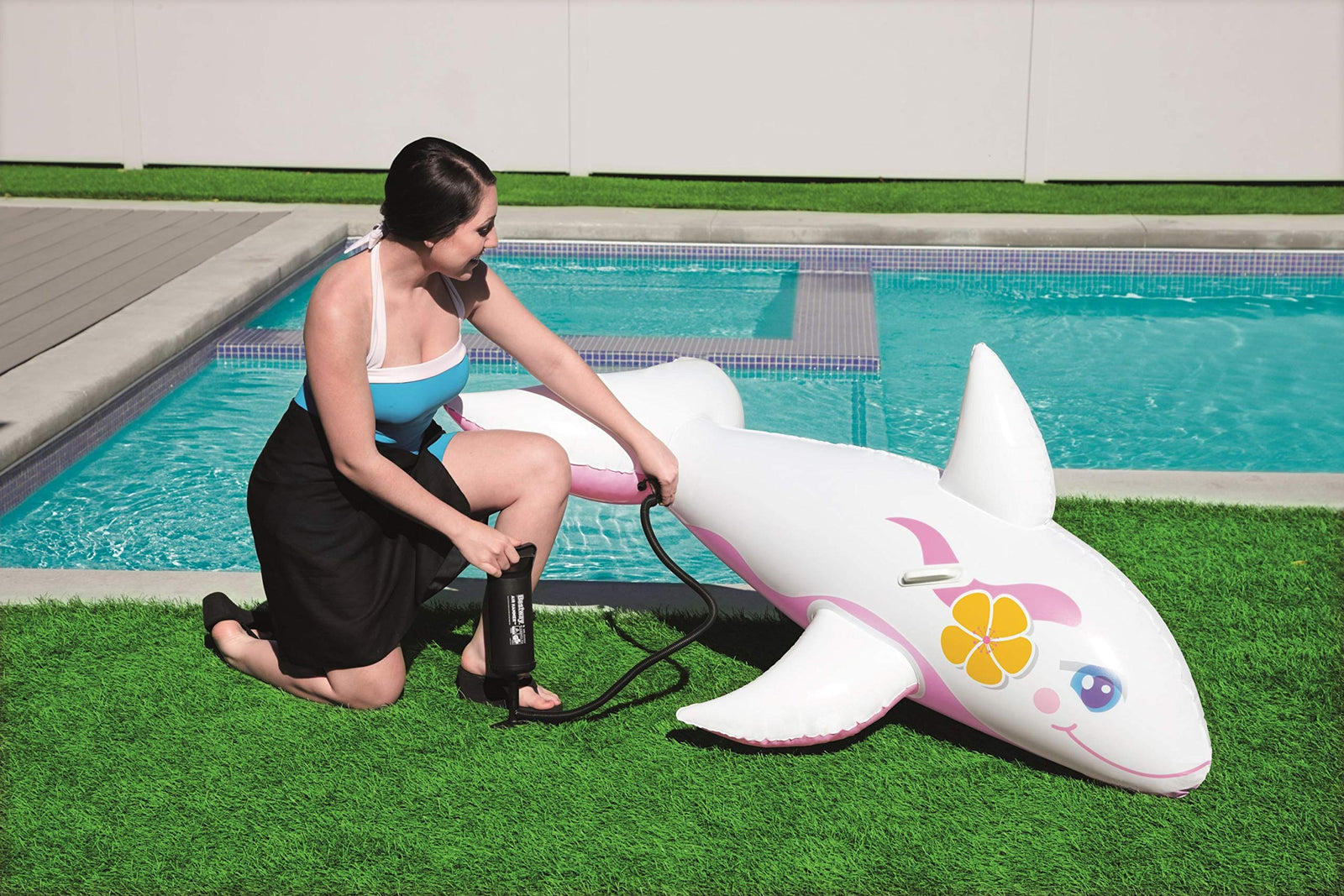 Bestway Transparent Whale Rider - 157x94cm, Blue - Model 26-41037