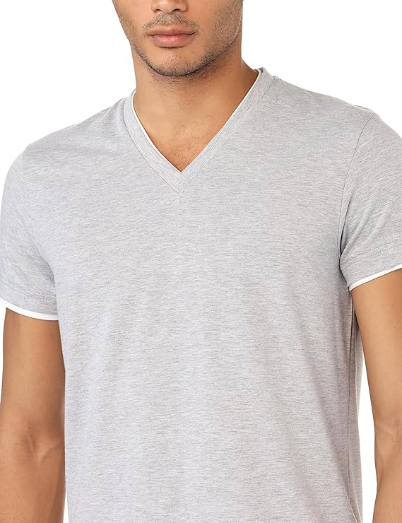 Hero Basic Set Of 3 V.V Neck for Men-Heather Grey + Free Hero Basic Boxer (4 pieces),XL