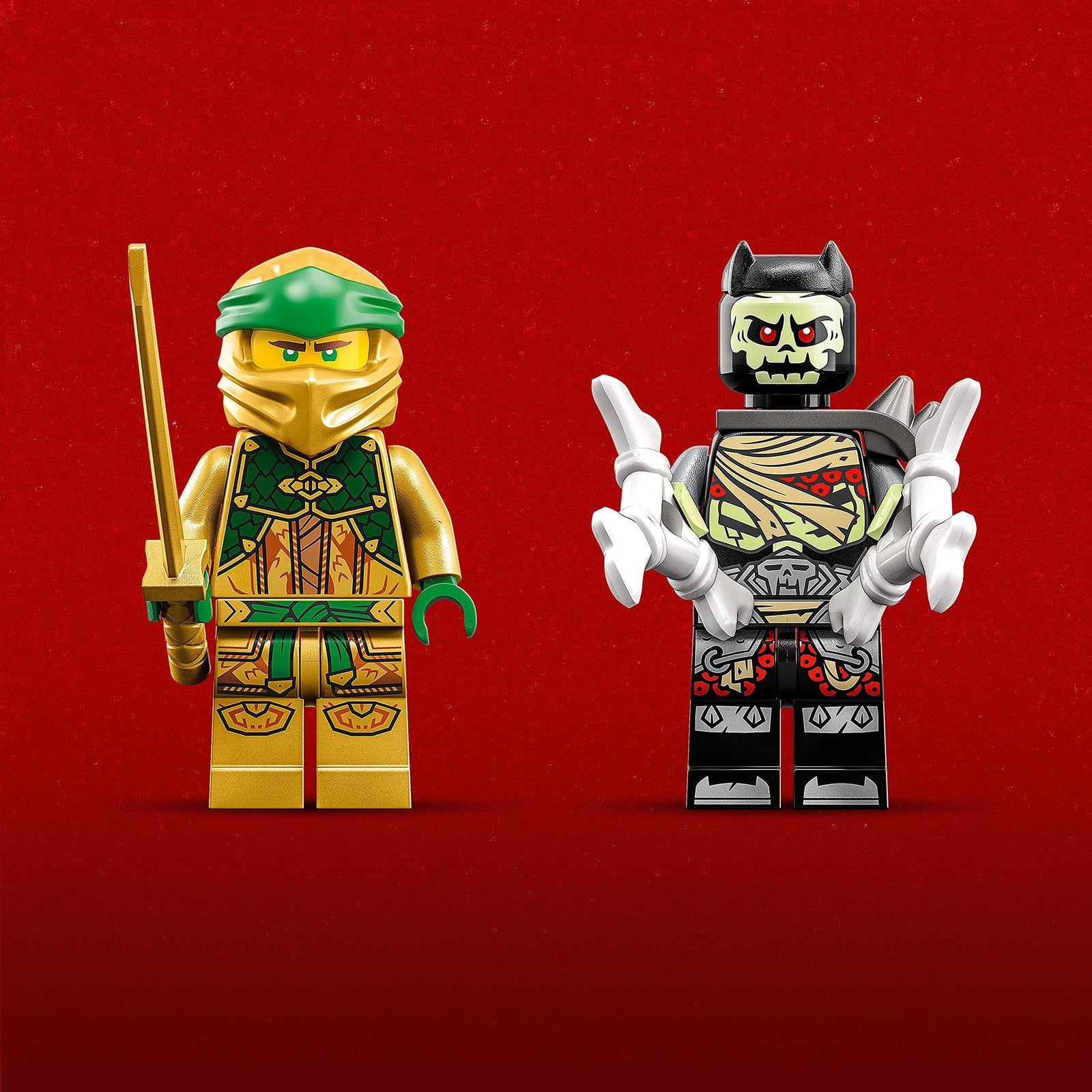 LEGO NINJAGO Lloyd’s Mech Battle EVO Building Set 71781, with 2 Action Figures, 2 Posable Ninja Action Figures to Build, Ninja Toy for Kids Ages 6+ with Bone Warrior and Golden Lloyd Minifigures