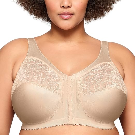 Glamorise womens MagicLift Front Close Support Bra Full Coverage Bra (pack of 1)