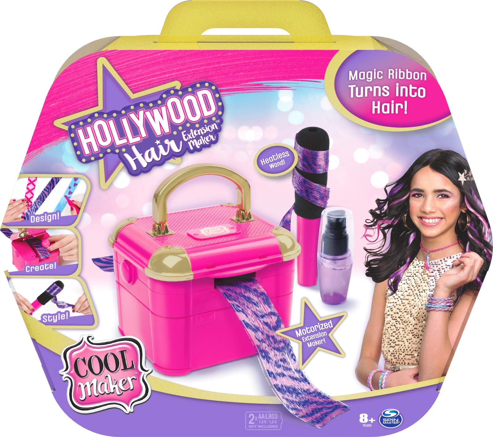 Cool Maker, Hollywood Hair Extension Maker with 12 Customizable Extensions and Accessories, for Kids Aged 8 and up