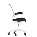 Flash Furniture BL-X-5M-WH-BK-RLB-GG Swivel Office Chair w/ Mid Back & Roller Wheels - Black Mesh Back & Seat