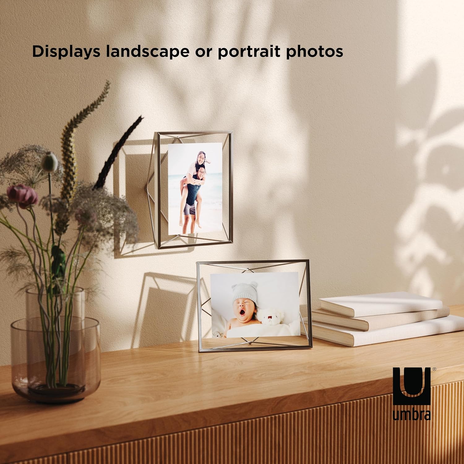 Umbra Prisma Multi Picture Frame – Photo Display for Desk or Wall, Chrome