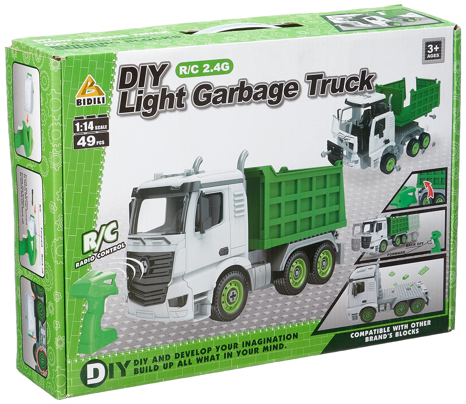 Rc diy light carbage truck blocks