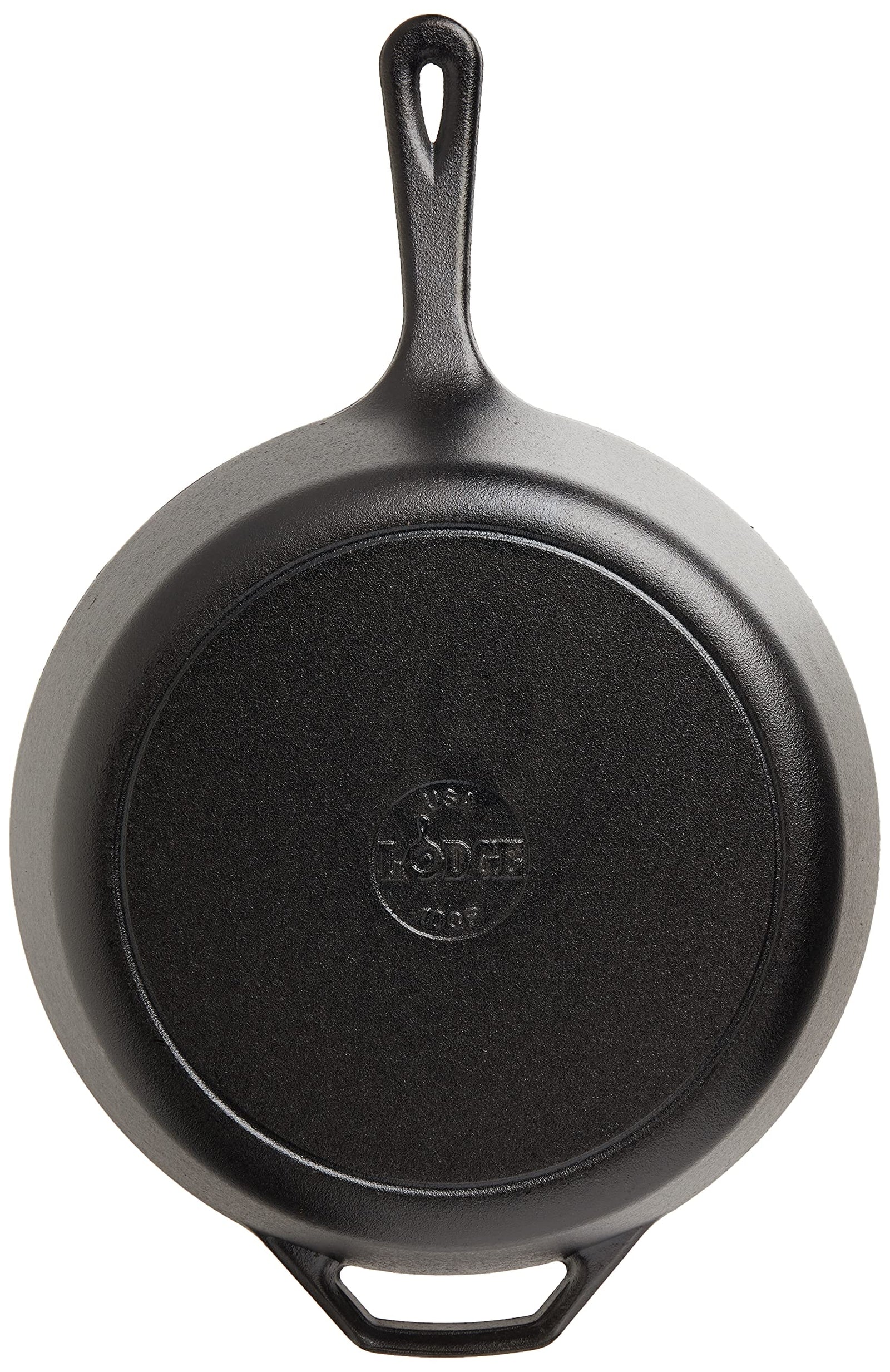 Lodge Pre-Seasoned Cast Deep Skillet With Iron Cover And Assist Handle, 5 Quart, Black