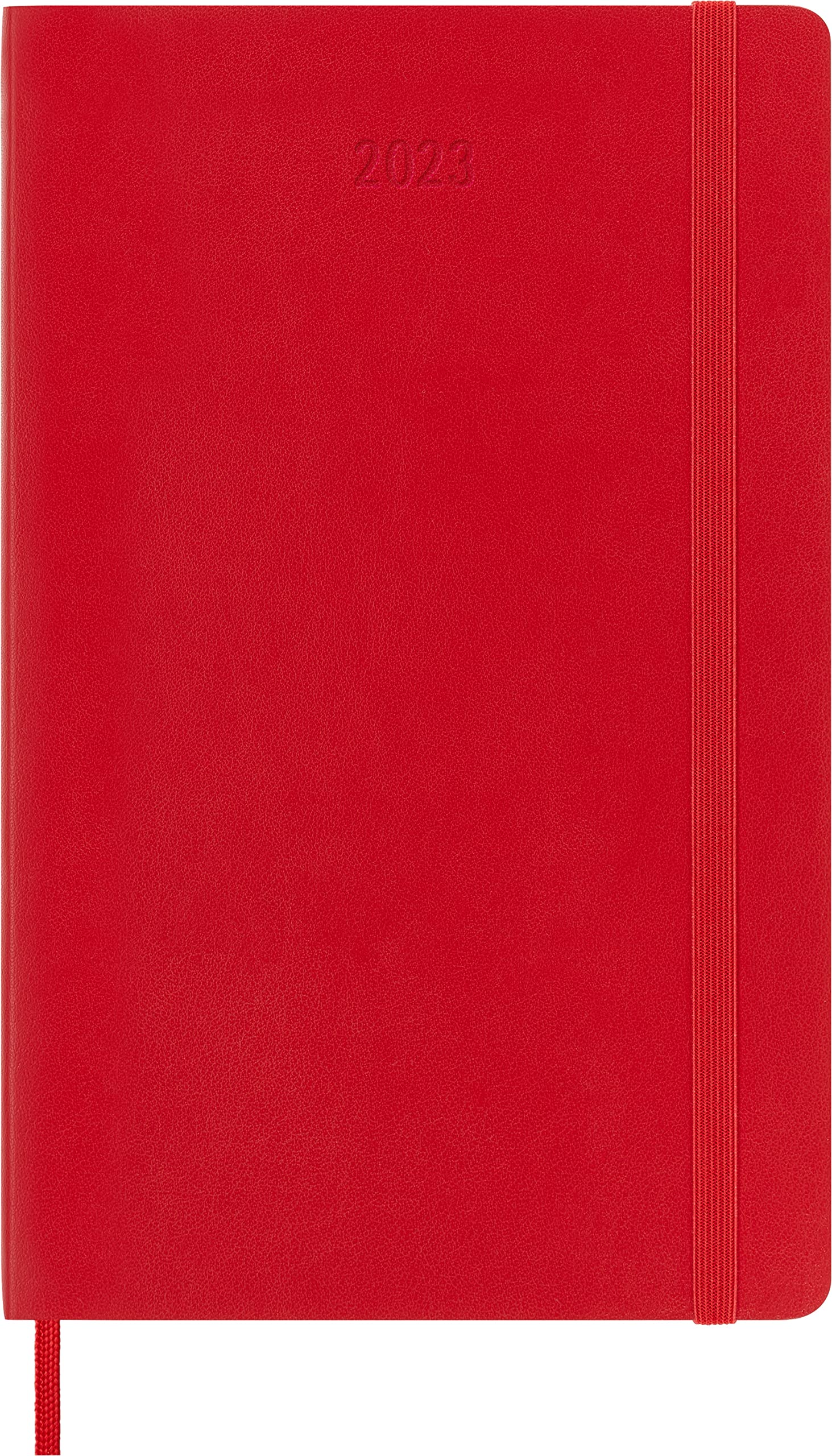 Moleskine Weekly Planner 2023, 12-Month Weekly Diary, Weekly Planner and Notebook, Soft Cover, Large Size 13 x 21 cm, Colour Scarlet Red