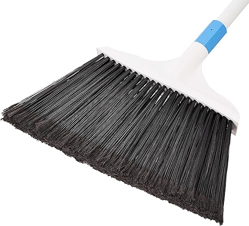 Amazon Basics Heavy-Duty Broom, Blue and White