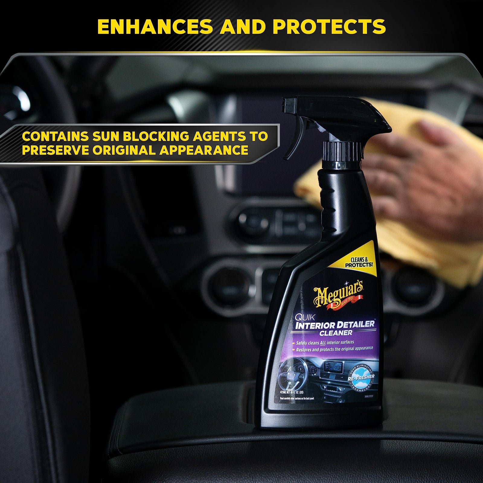 Meguiars Meguiar'S Quik Car Interior Detailer 473 Ml, G13616, H10.875 X W4.313 X D2 Inches, G-13616