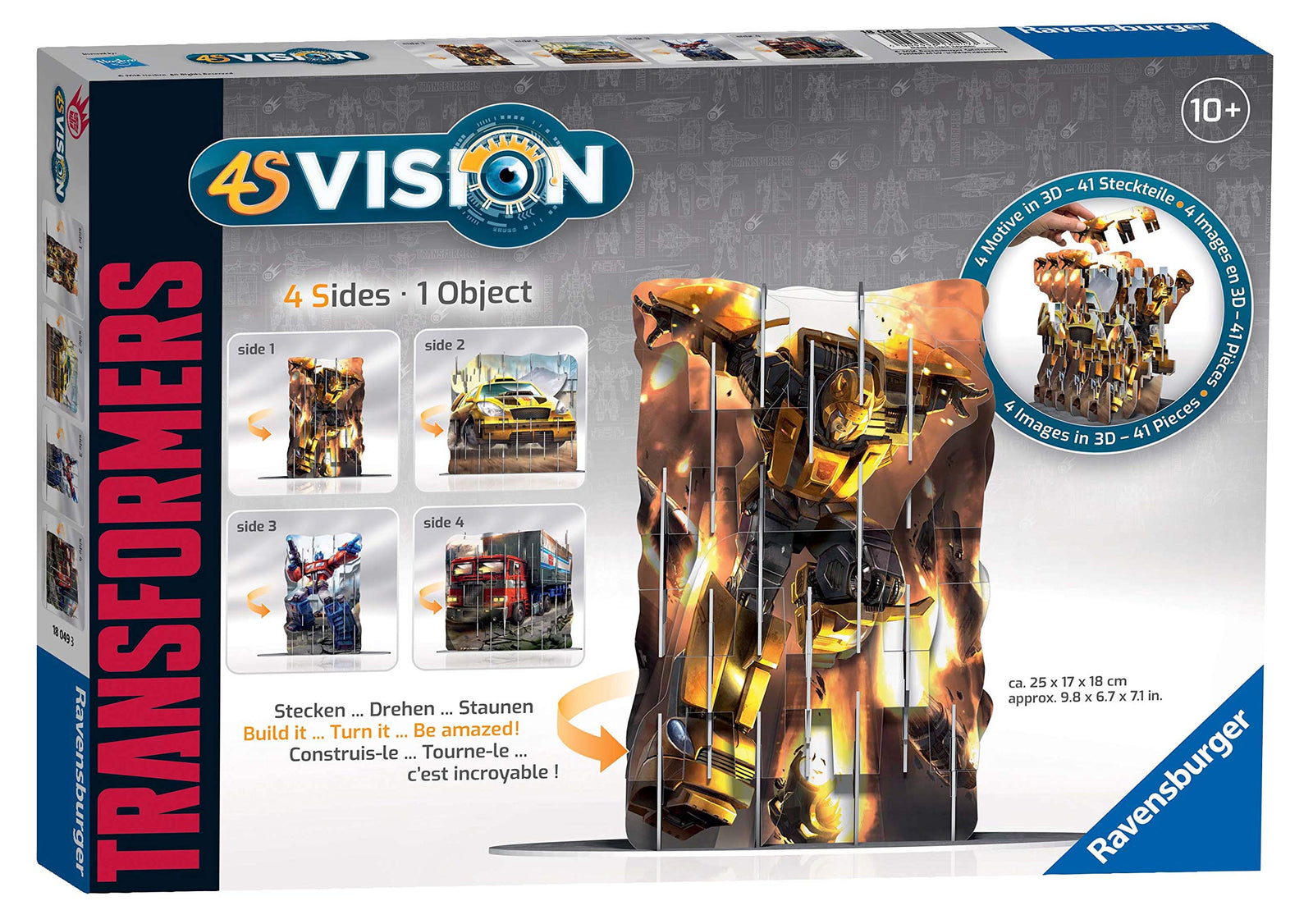 Ravensburger 4s vision transformers cats slot fit 3d puzzle [optimus prime & bumblebee]