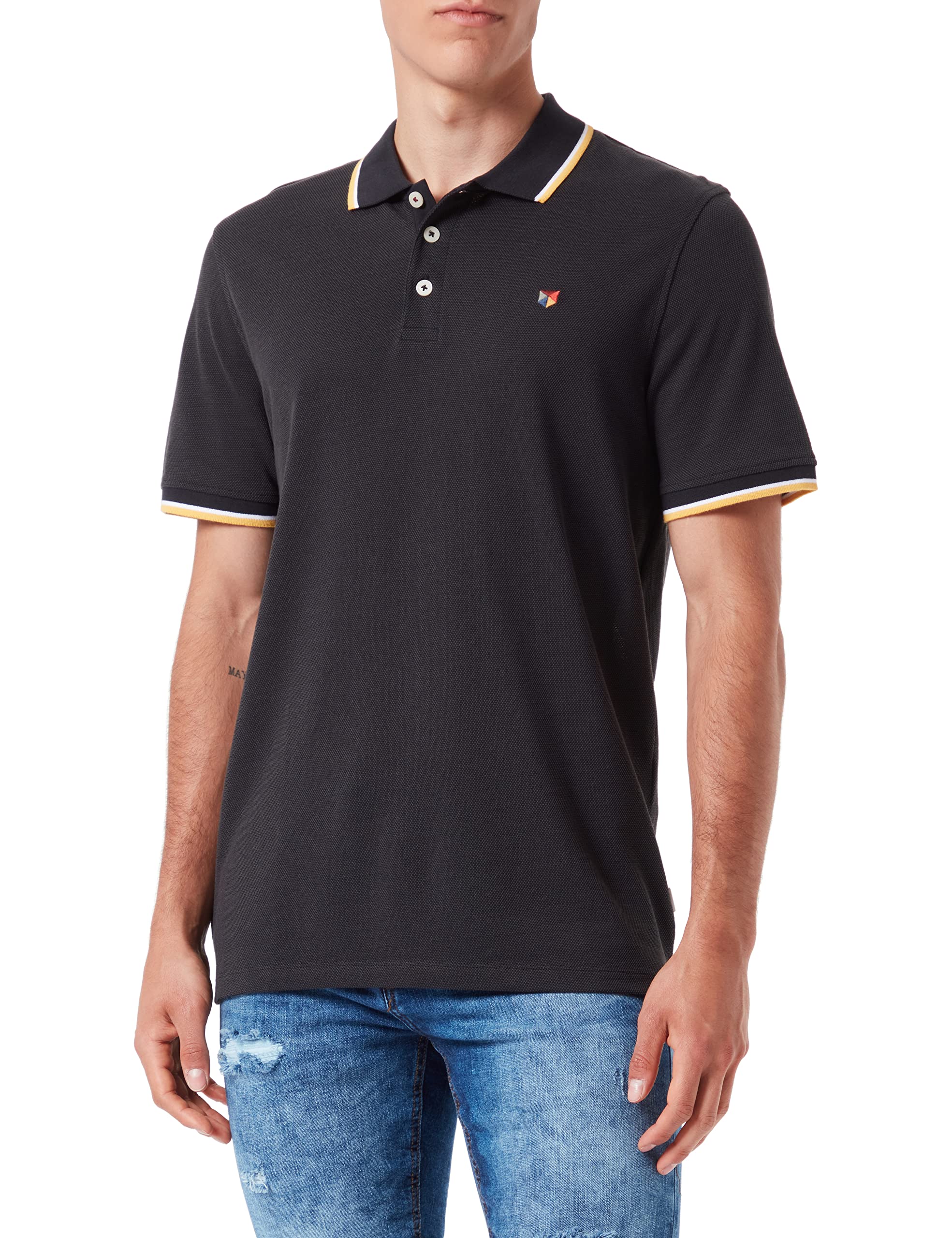 Jack & Jones Men's Regular Fit Polo-Shirt (pack of 1).Black.XXL