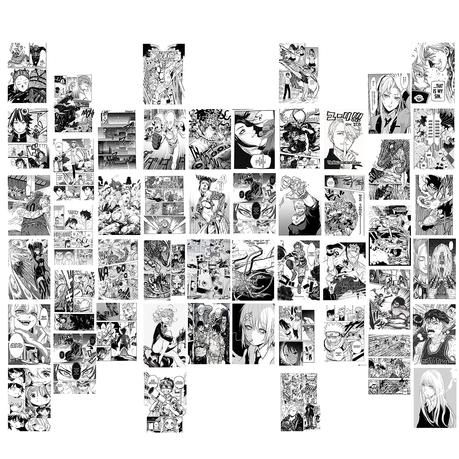 DESERT CAMEL Anime Wall Collage Kit,Anime Stuff Pictures 50Pcs Anime Posters for Room Aesthetic,Anime Room Decor,Anime Manga Panels for Teens Girls Boys Dorm Bedroom Anime Wall Art