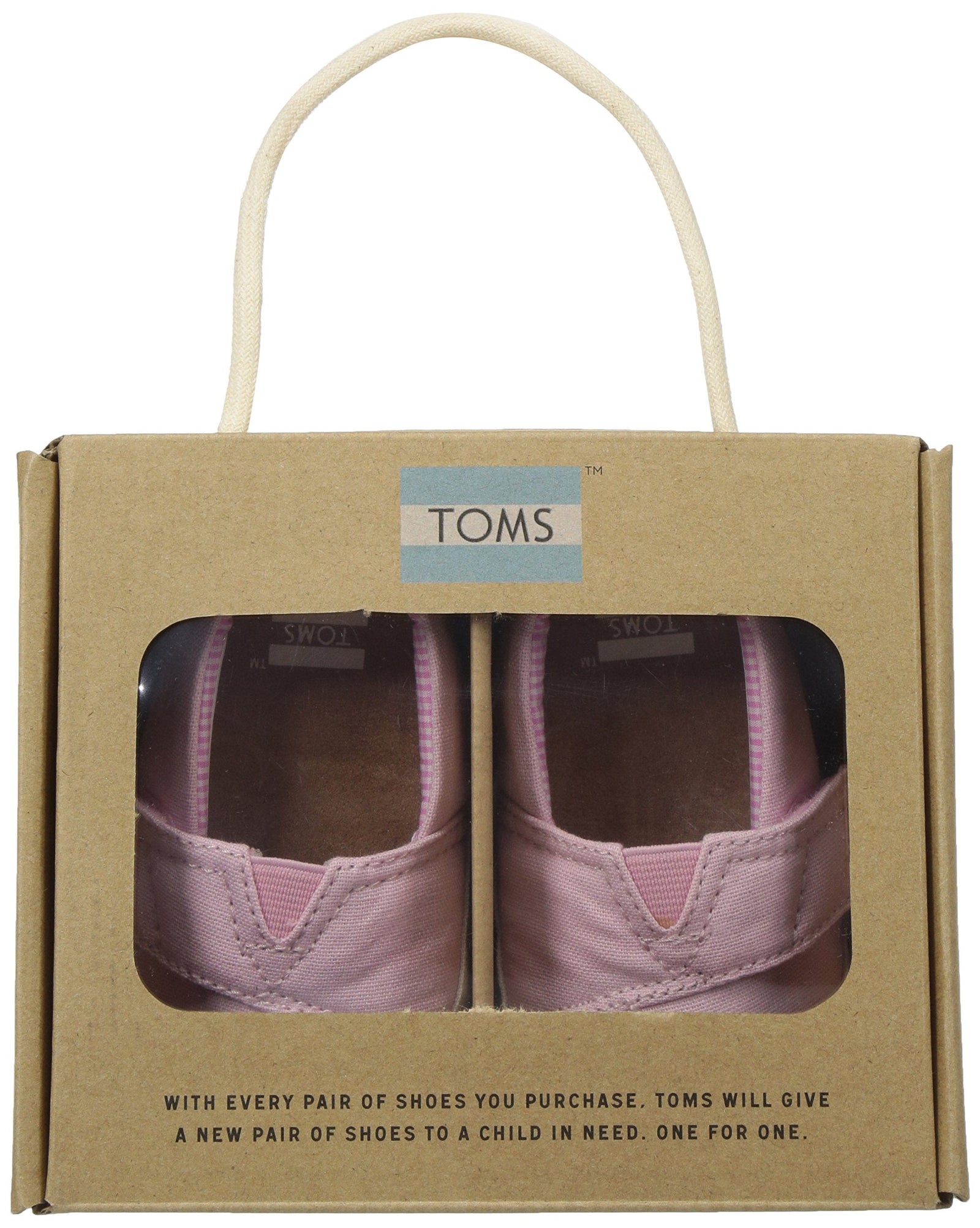 TOMS Velcro Closure Stitched Heel Tab Logo Canvas Slip-on Shoes for Girls