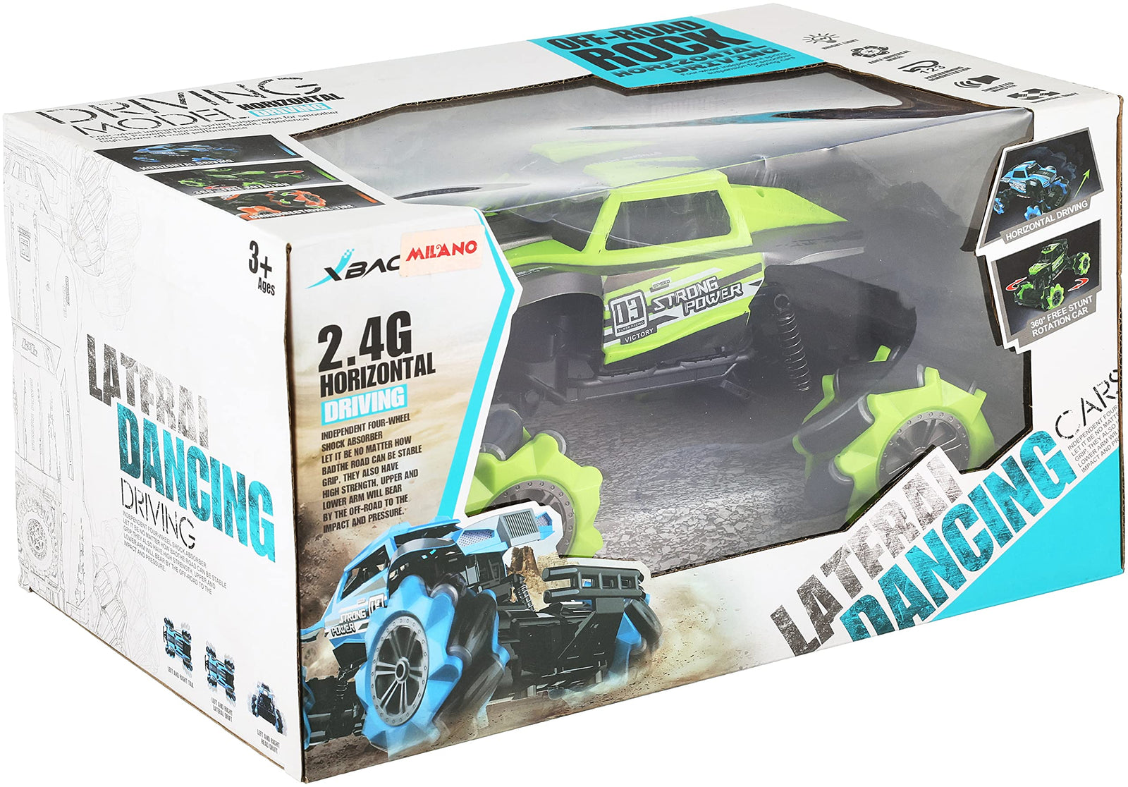 Remote control car - monster racing truck - strong power car - 2.4ghz high speed - stunt climbing car - stunt car for kids and adult outdoor toy , light green