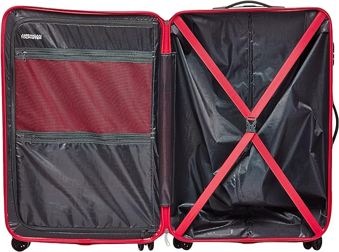 American Tourister Bricklane Hard Luggage Trolley Bag ,RED , Spinner 55/20