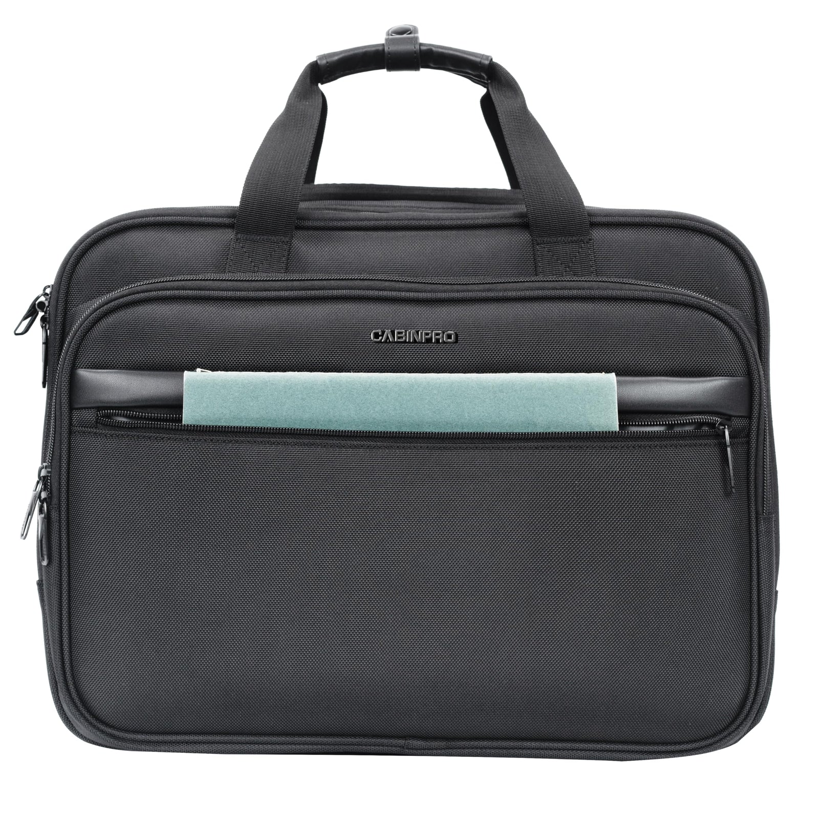 Cabinpro Premium Pilot Case Trolley Water Resistant Multi Compartment Fashion Trolley Laptop Bag for Men, Women on Travel, Business, CP010 (Black)