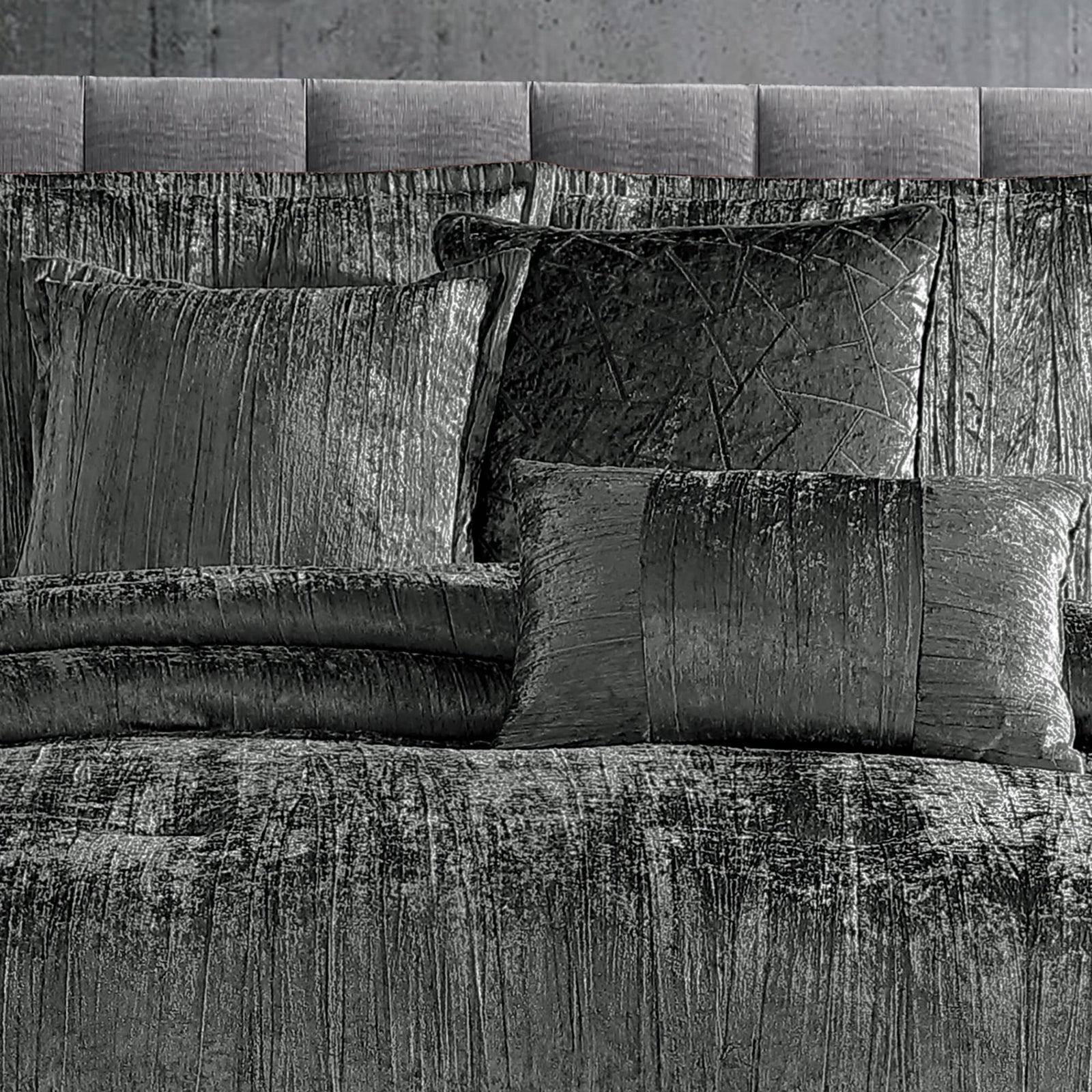 Riverbrook Home Turin Comforter Set, King, Charcoal, 7-Piece Set