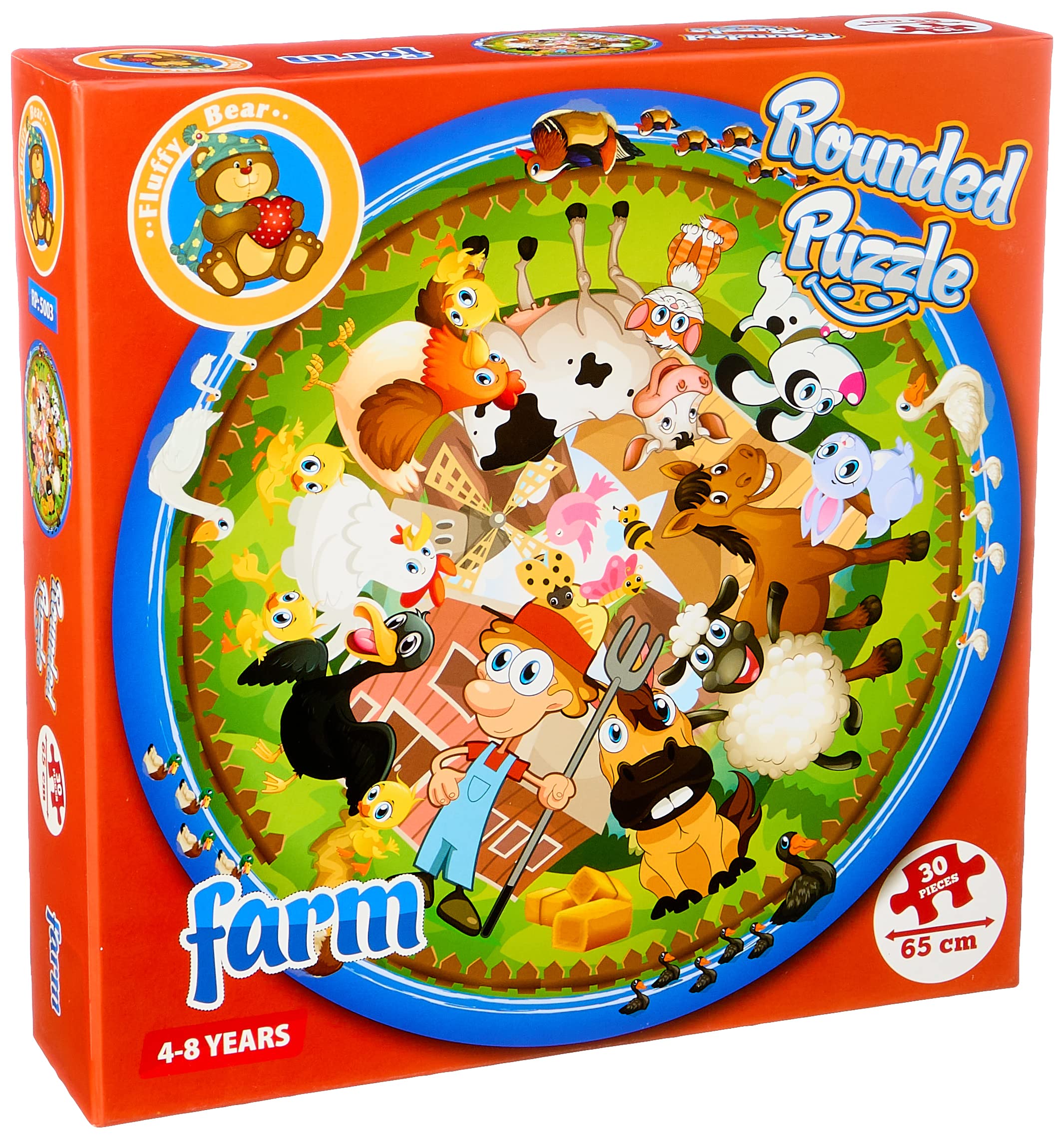 Fluffy Bear RP-5003 Farm Shaped Round Puzzle - 30 Pieces