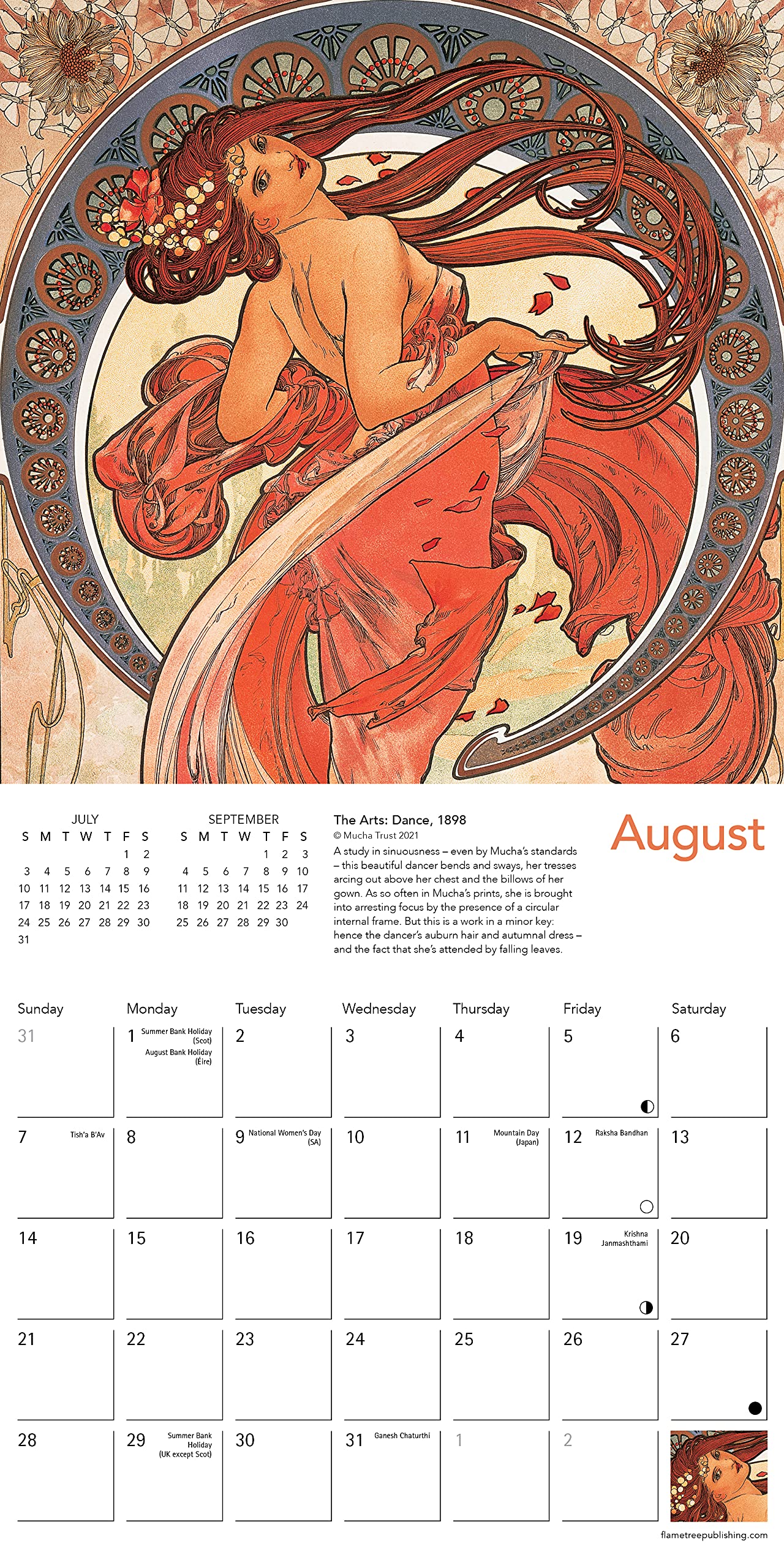 Alphonse Mucha Mini Wall calendar 2022 (Art Calendar)