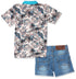 Baby Shoora baby-boys Set 2 Pieces Denim Short and Printed Short Sleeves T.shirt for Boys Boys Set (pack of 2)