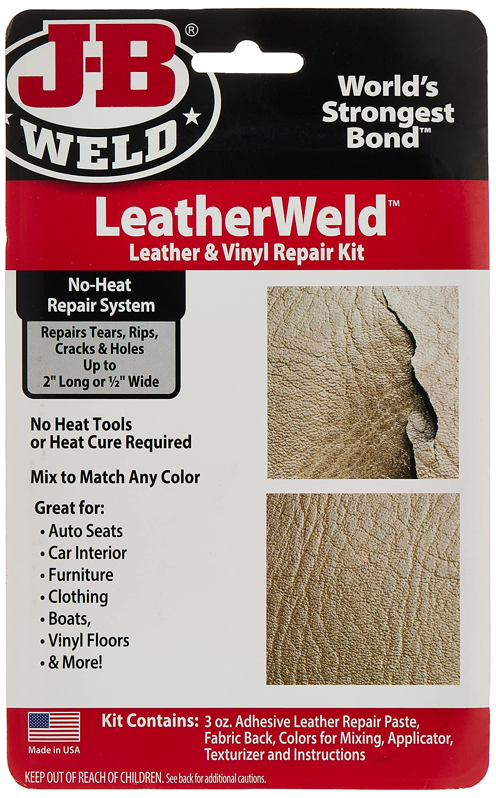 مجموعة إصلاح الفينيل والجلد J-B Weld 2130