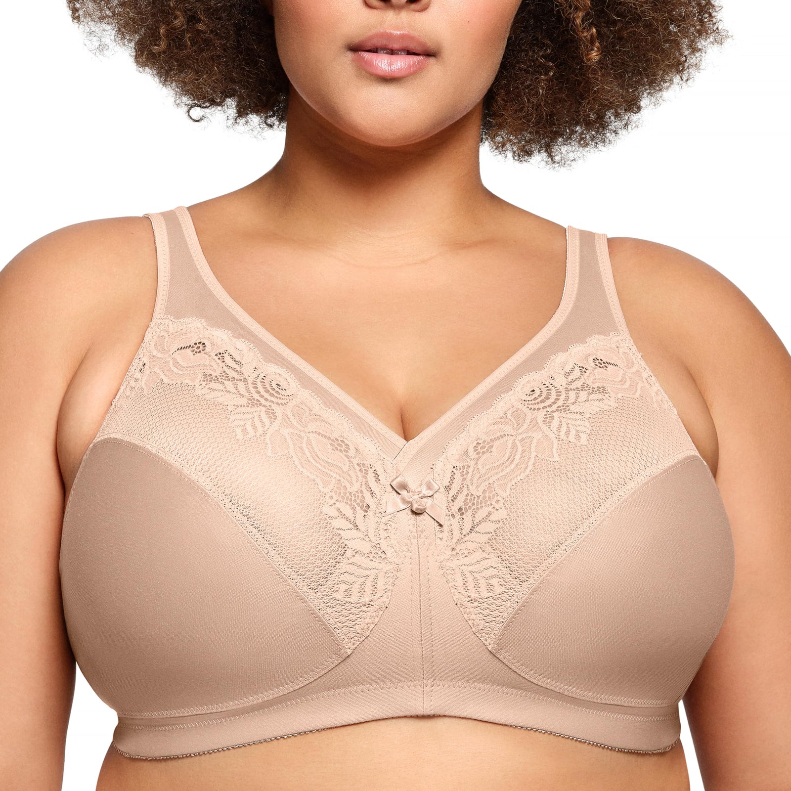 Glamorise Women's Full Figure Wirefree Minimizer Support Bra #1003