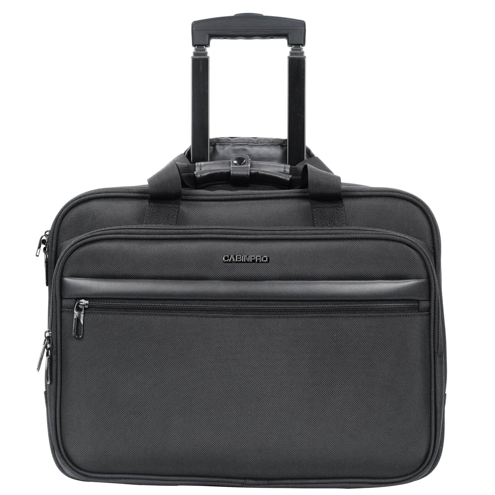 Cabinpro Premium Pilot Case Trolley Water Resistant Multi Compartment Fashion Trolley Laptop Bag for Men, Women on Travel, Business, CP010 (Black)