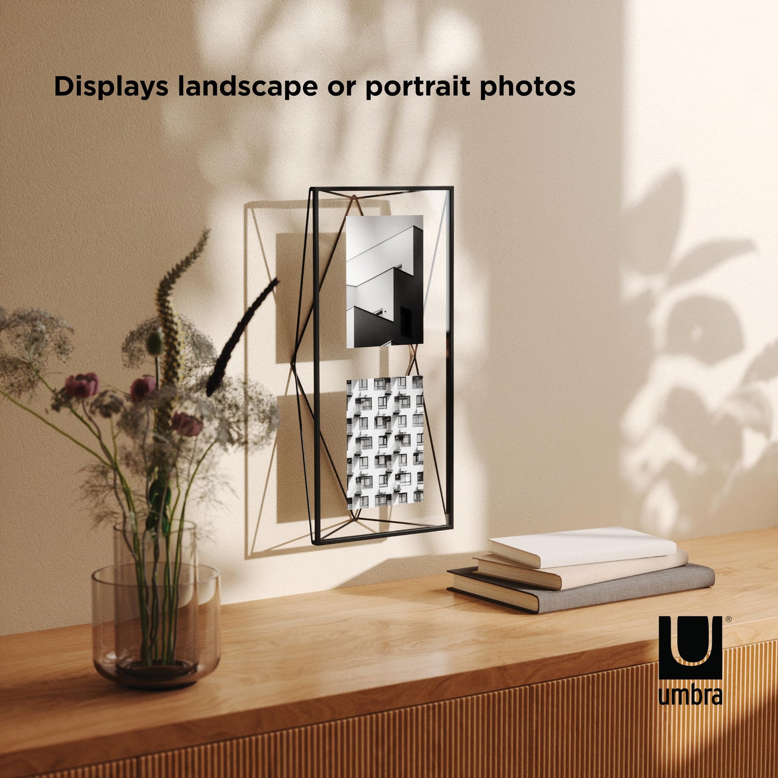 Umbra Prisma Multi Picture Frame – Photo Display for Desk or Wall, Chrome